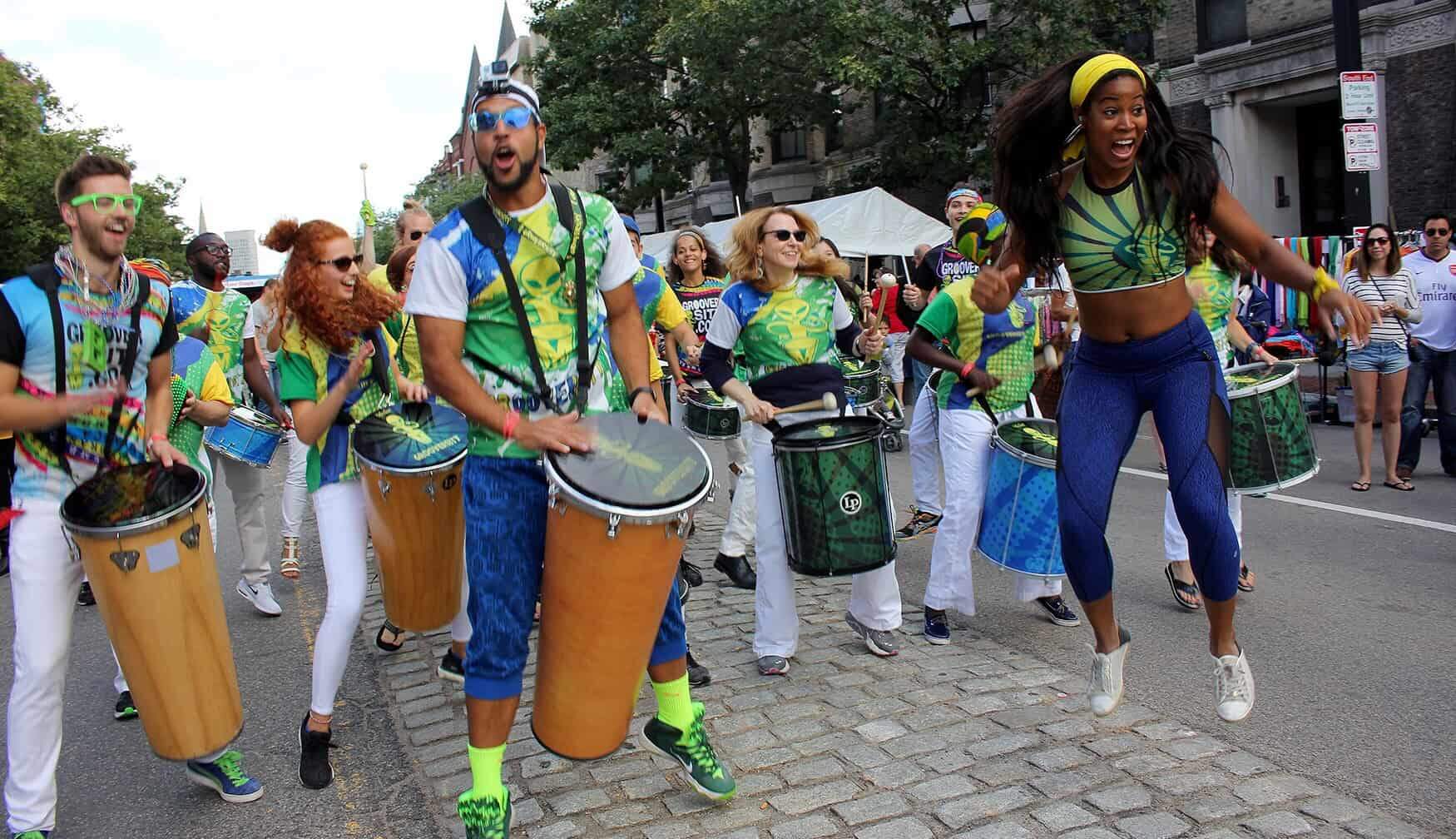 aNova Brazil, a band led by Brazilian-native Marcus Santos. (Courtesy HONK!)
