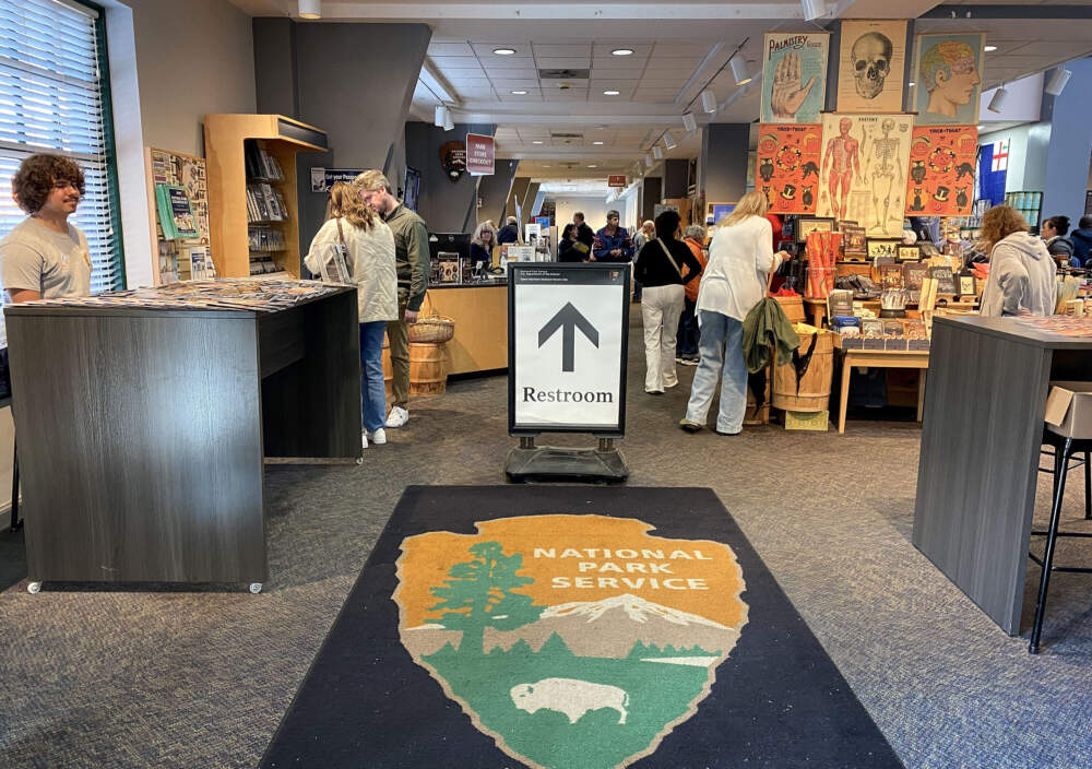 Inside the National Park Service Armory Regional Visitor Center in Salem. (Andrea Shea/WBUR)