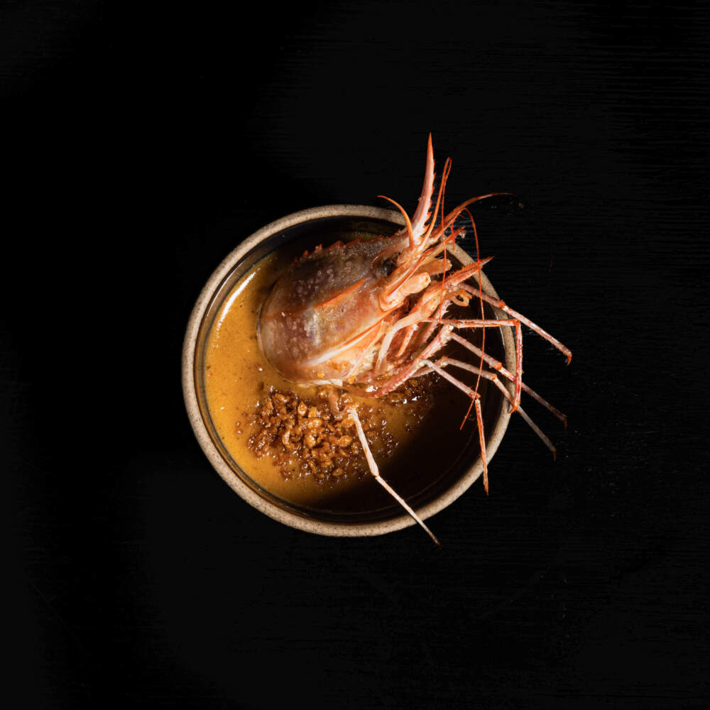 The Cajun seafood stew with amaebi and crispy garlic from Nightshade Noodle Bar in Lynn. (Courtesy Nightshade Noodle Bar)