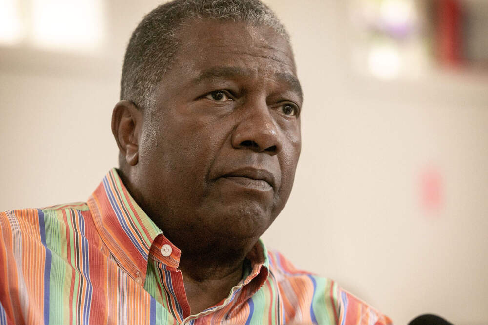 Miniard Culpepper during his campaign for the District 7 Boston City Council seat. (Robin Lubbock/WBUR)