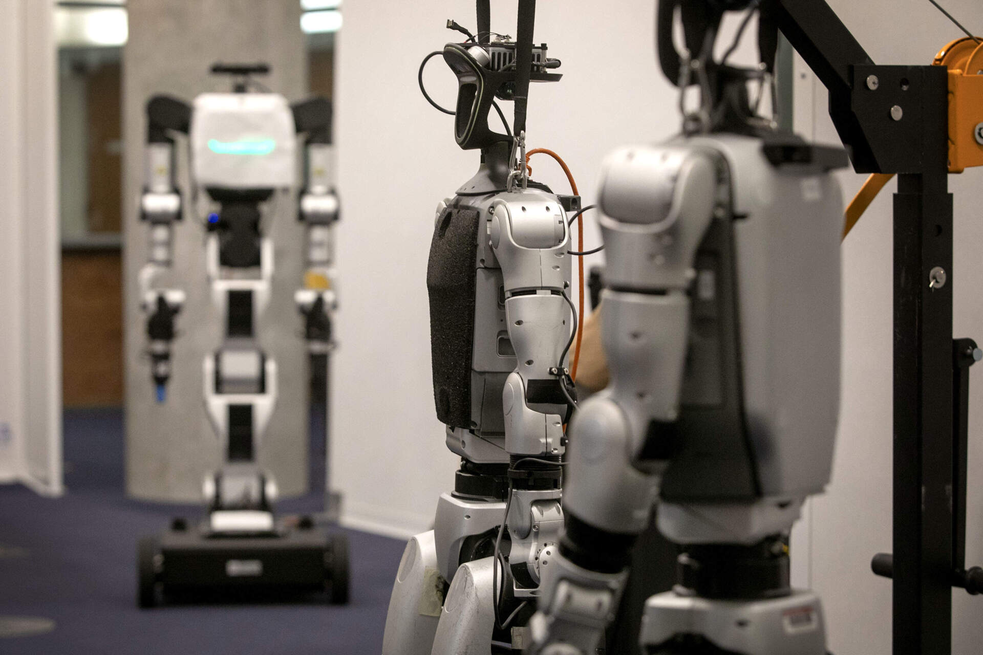 Humanoid robots at MIT's Living Lab. (Robin Lubbock/WBUR)