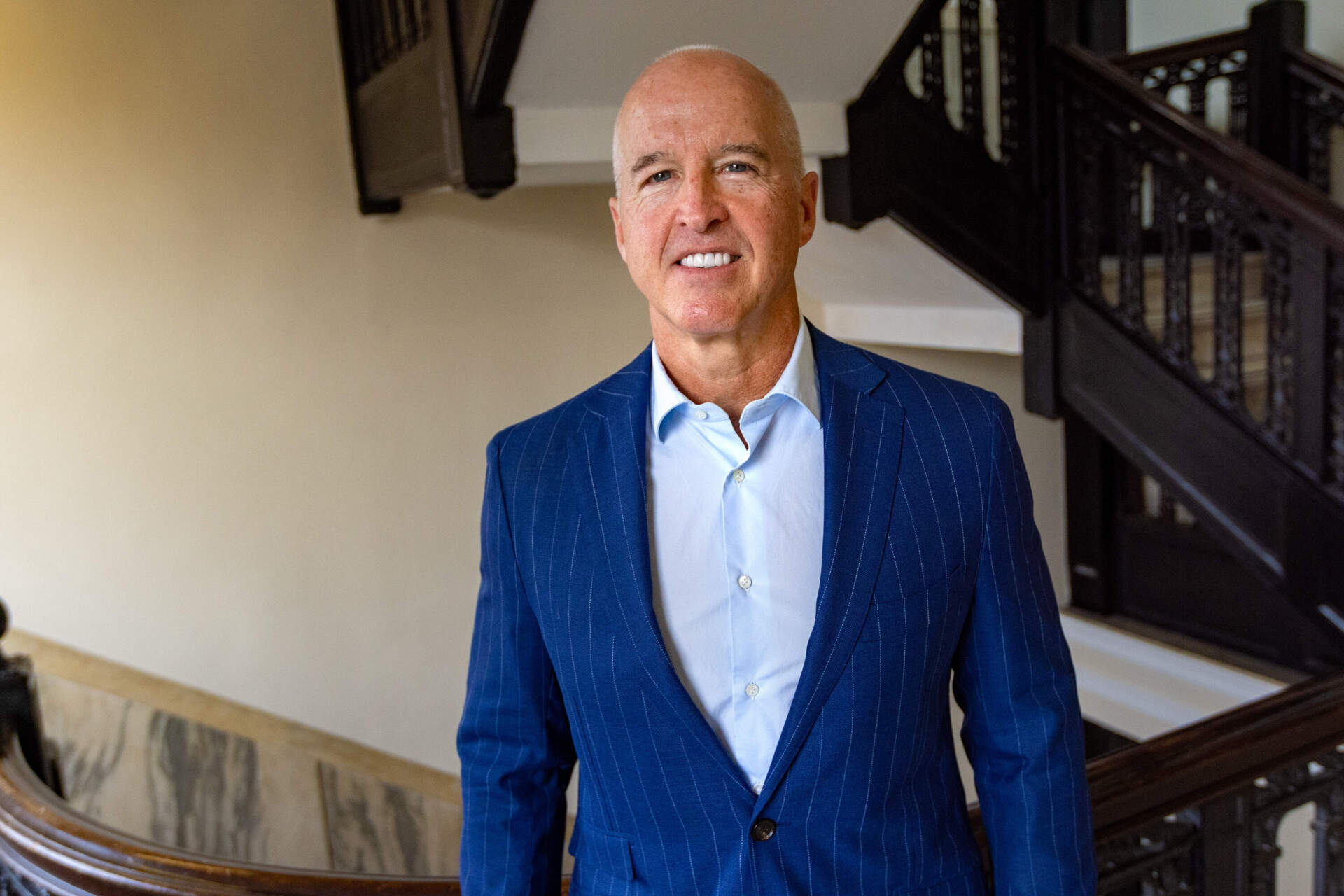 Republican Gubernatorial candidate Mike Minogue at the State House. (Jesse Costa/WBUR)