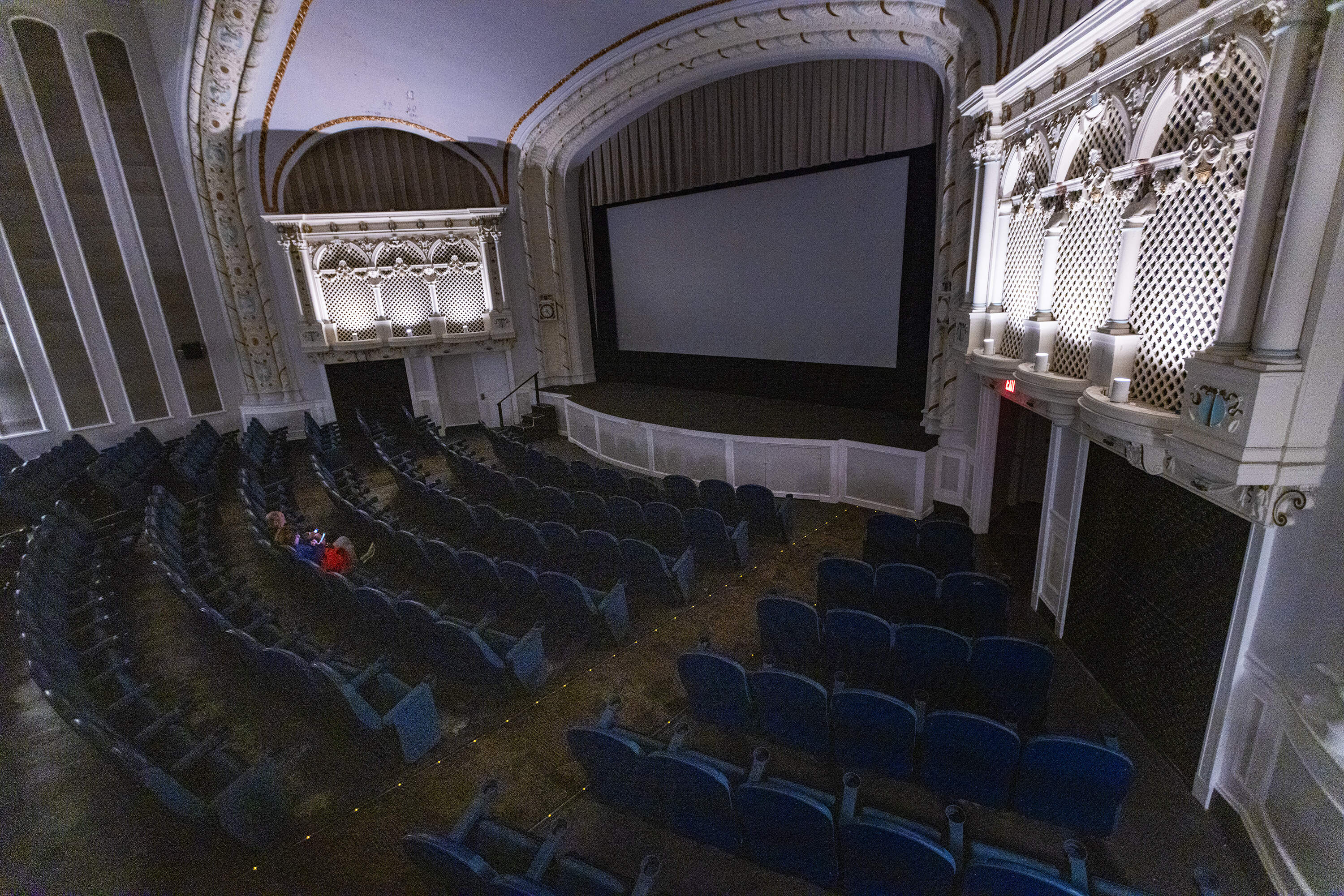 The theater has changed but the original stage still exists. (Jesse Costa/WBUR)