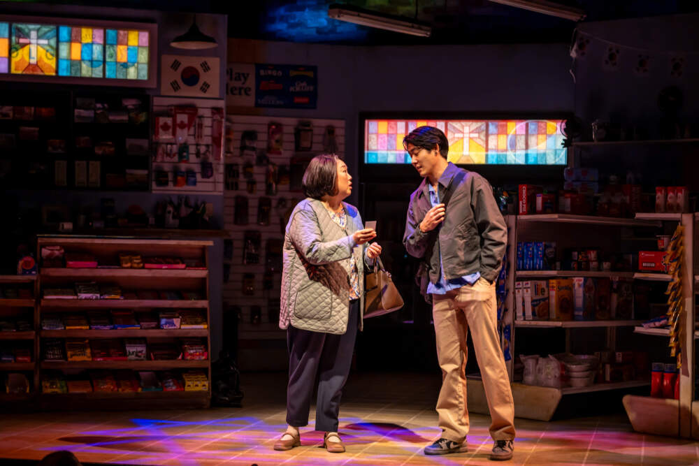 From left, Esther Chung and Ryan Jinn in "Kim’s Convenience." (Courtesy Dahlia Katz)
