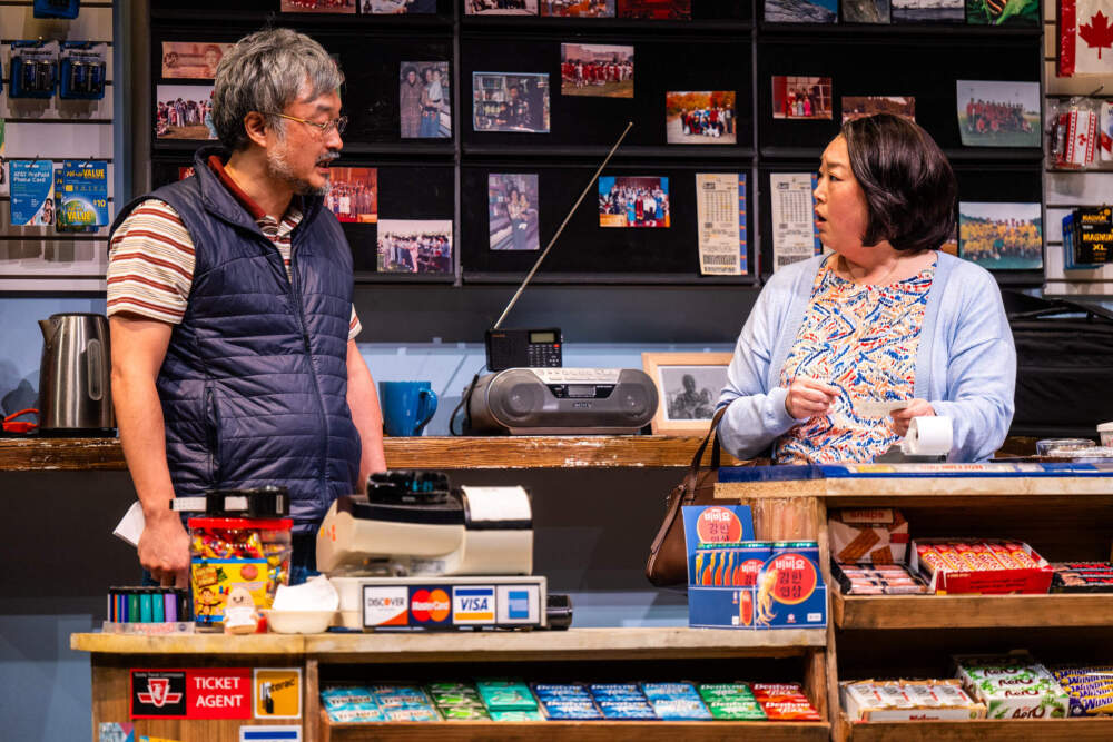 From left, Ins Choi and Esther Chung in "Kim’s Convenience." (Courtesy Dahlia Katz)