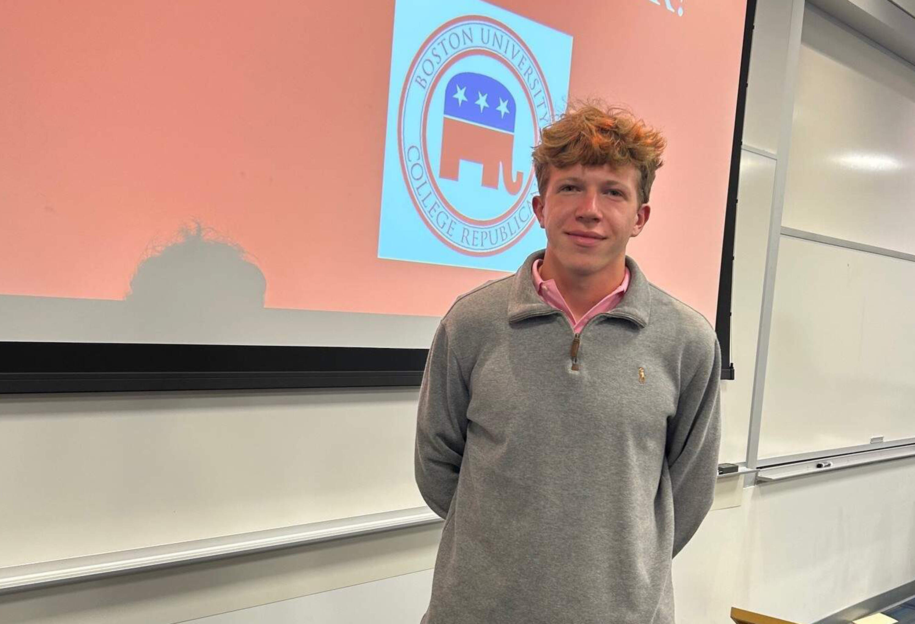 Zac Segal is president of the college Republicans at Boston University. (Anthony Brooks/WBUR)