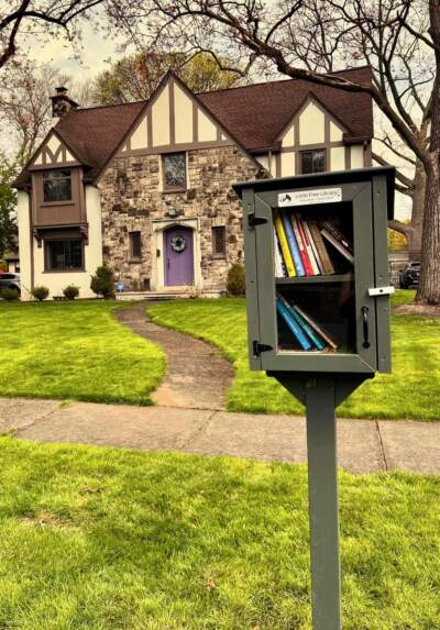 The author's little library, in front of her home. (Courtesy Meaghan Shields)