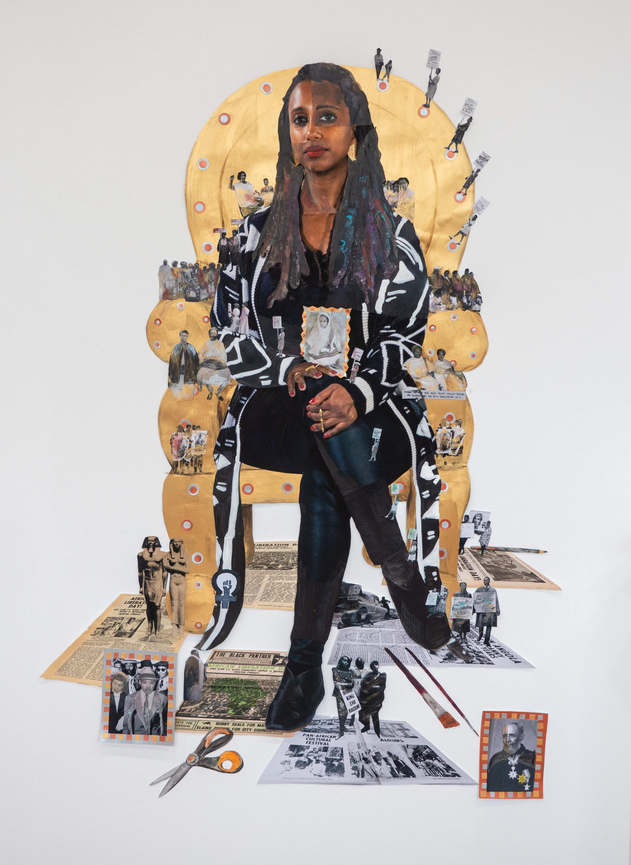 Helina Metaferia's self-portrait titled “Enthroned (I am an institution; I am an altar; I am an artwork in/of/for progress)." (Courtesy the artist and Praise Shadows Art Gallery)