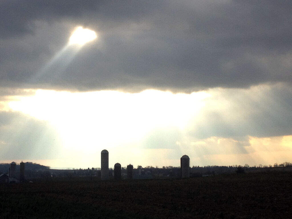The sun had difficulty breaking through the cloud cover, increasing the effects of Seasonal Affective Disorder. The scene is in Mill Creek Township, Lebanon County on February 13, 2013. (Bill Uhrich/MediaNews Group/Reading Eagle via Getty Images)
