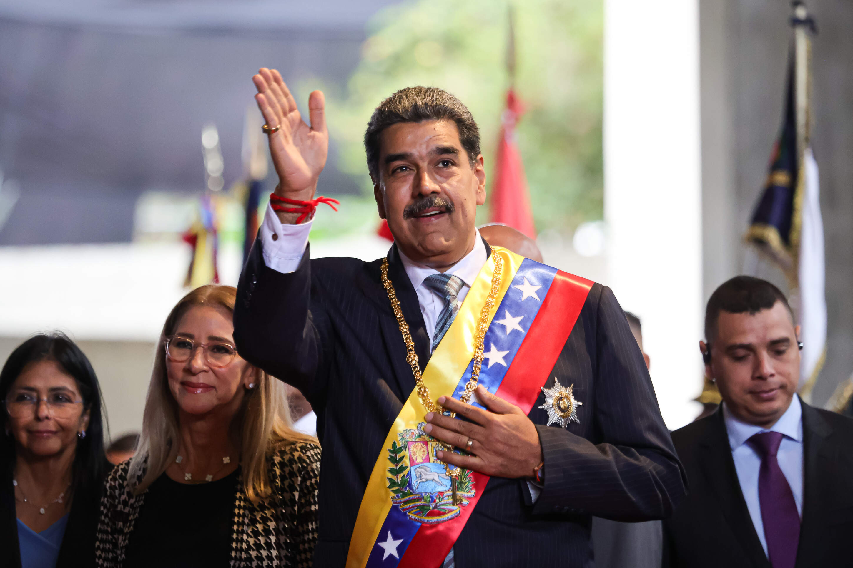 President of Venezuela Nicolas Maduro arrives at the Teresa Carreno Theater to address lawmakers for his annual address on Jan. 15, 2025 in Caracas, Venezuela. (Jesus Vargas/Getty Images)