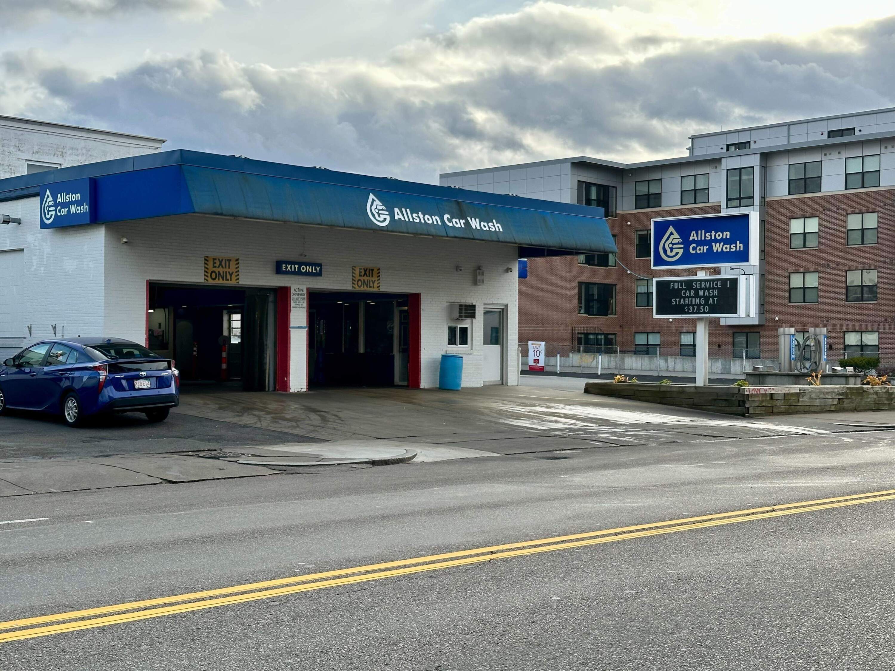 The exterior of Allston Car Wash in Boston on Nov. 13. (Meghan B. Kelly/WBUR)