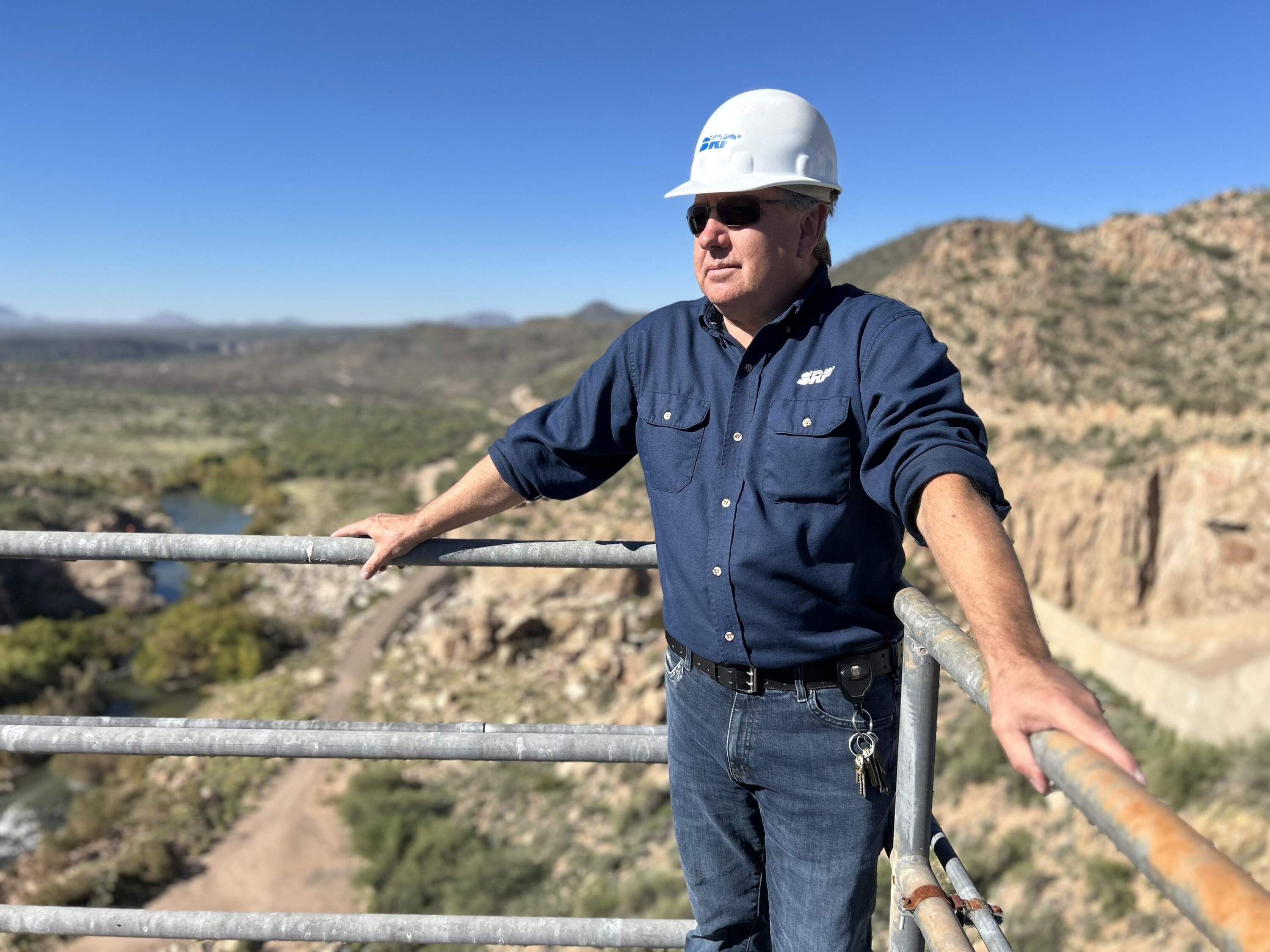 Dam keeper Don McMillan oversees the Bartlett Dam on the Verde River. (Peter O'Dowd/Here & Now)