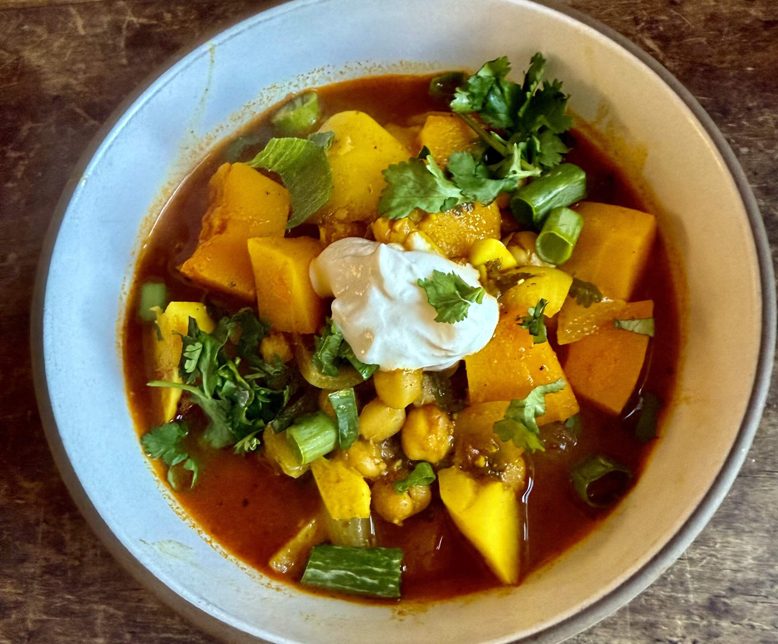 Indian-spiced late fall vegetable stew. (Kathy Gunst/Here & Now)