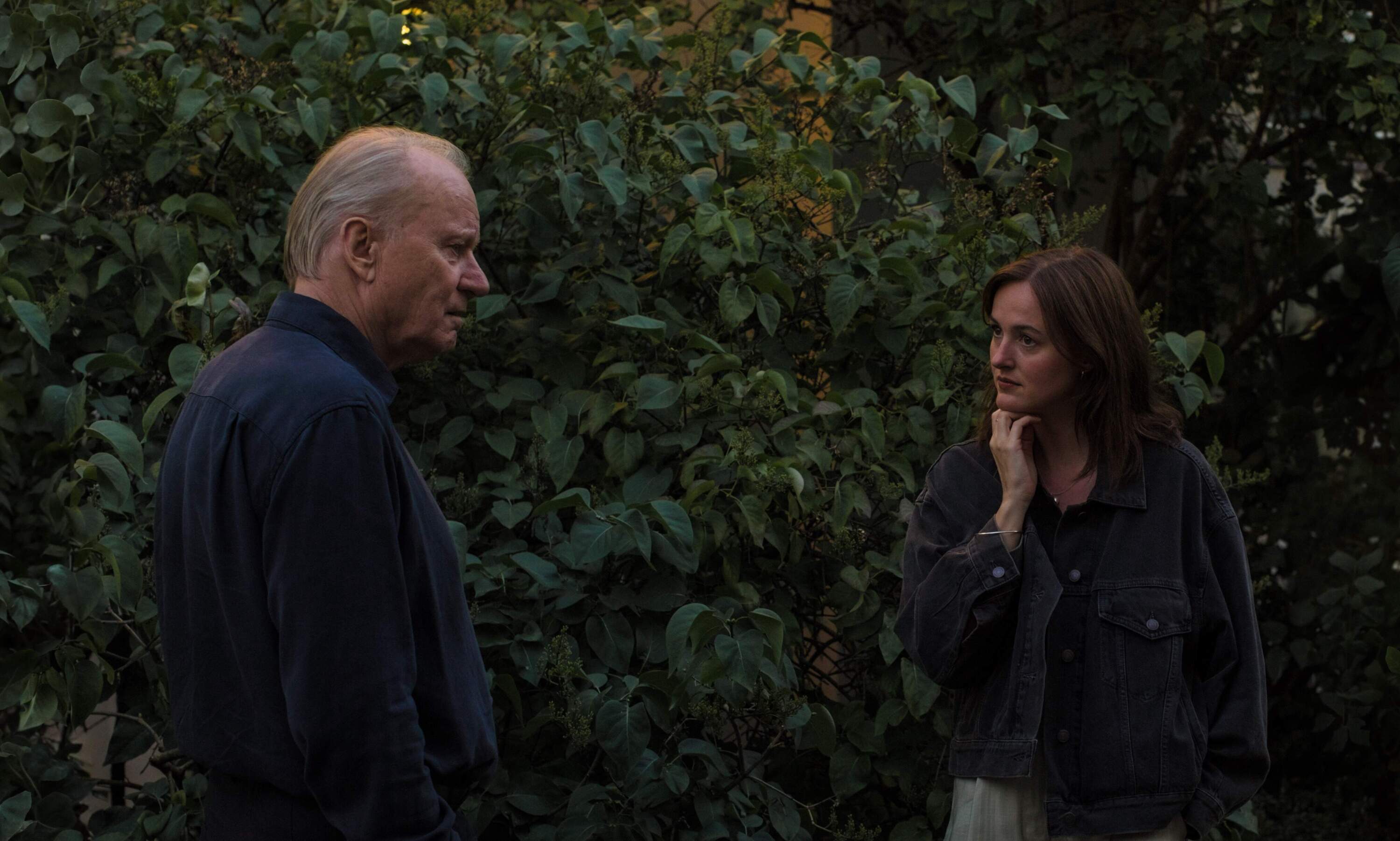 Renate Reinsve and Stellan Skarsgård in director Joachim Trier's "Sentimental Value." (Courtesy Christian Belgaux/NEON)