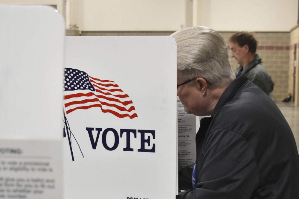 A voter fills out a ballot at the MetraPark events center, June 4, 2024, in Billings, Mont. (AP Photo/Matthew Brown, FIle)