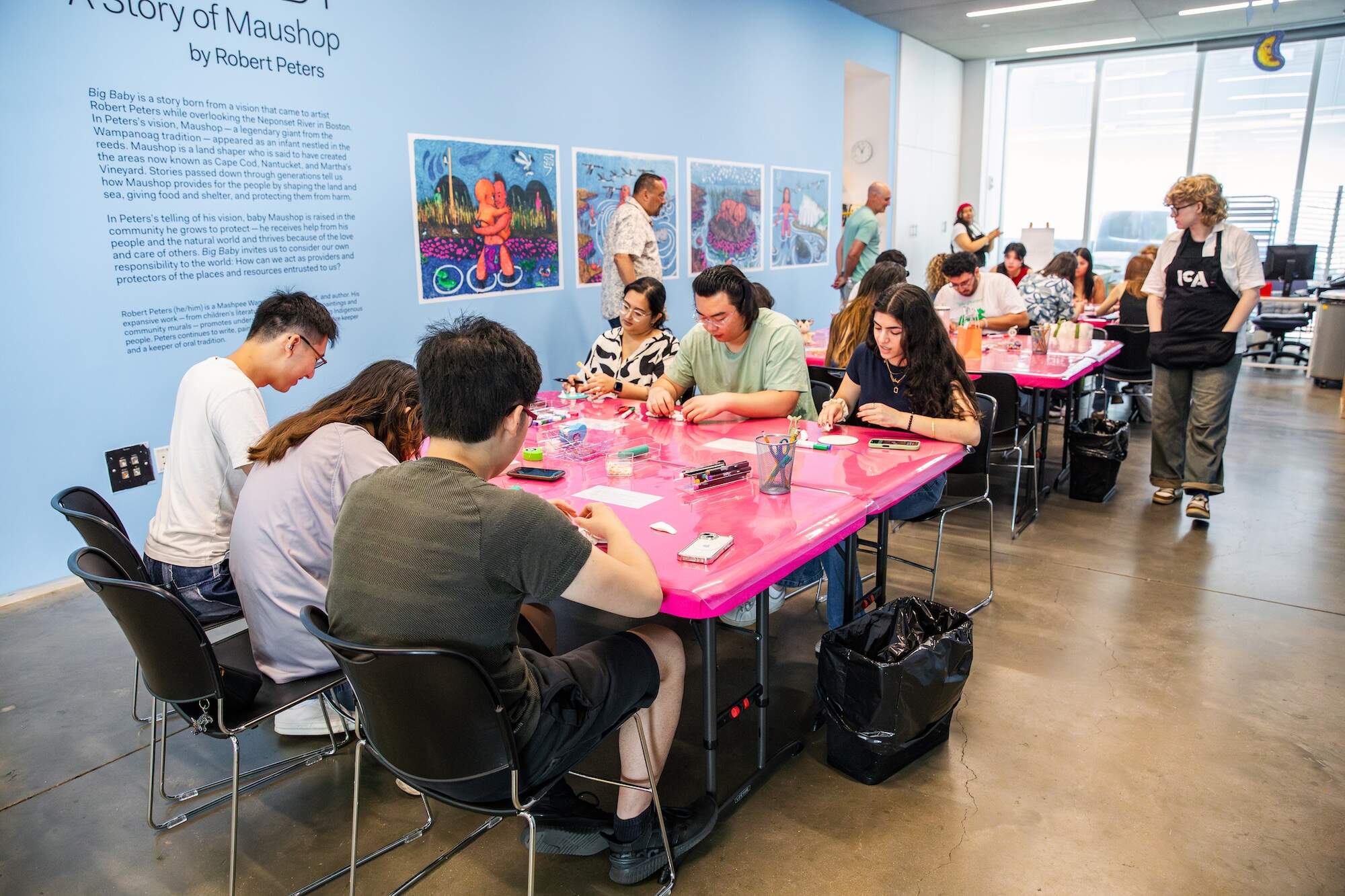 Visitors to the ICA's Art Lab make their own artworks. (Courtesy ICA/Lauren Miller)