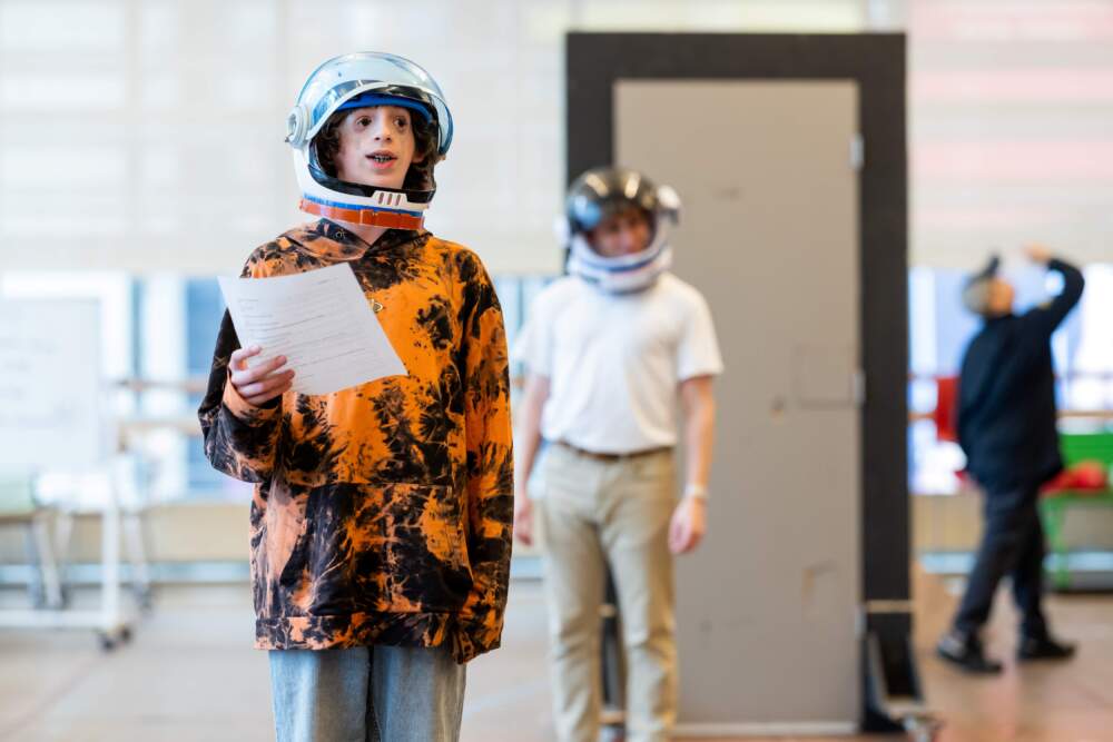 Garrett McNally rehearses for A.R.T.’s world-premiere musical "Wonder." (Courtesy Nile Scott Studios)