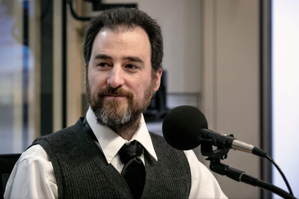 Historian and Thoreau interpreter Brent Ranalli inside a WBUR studio. (Robin Lubbock/WBUR)