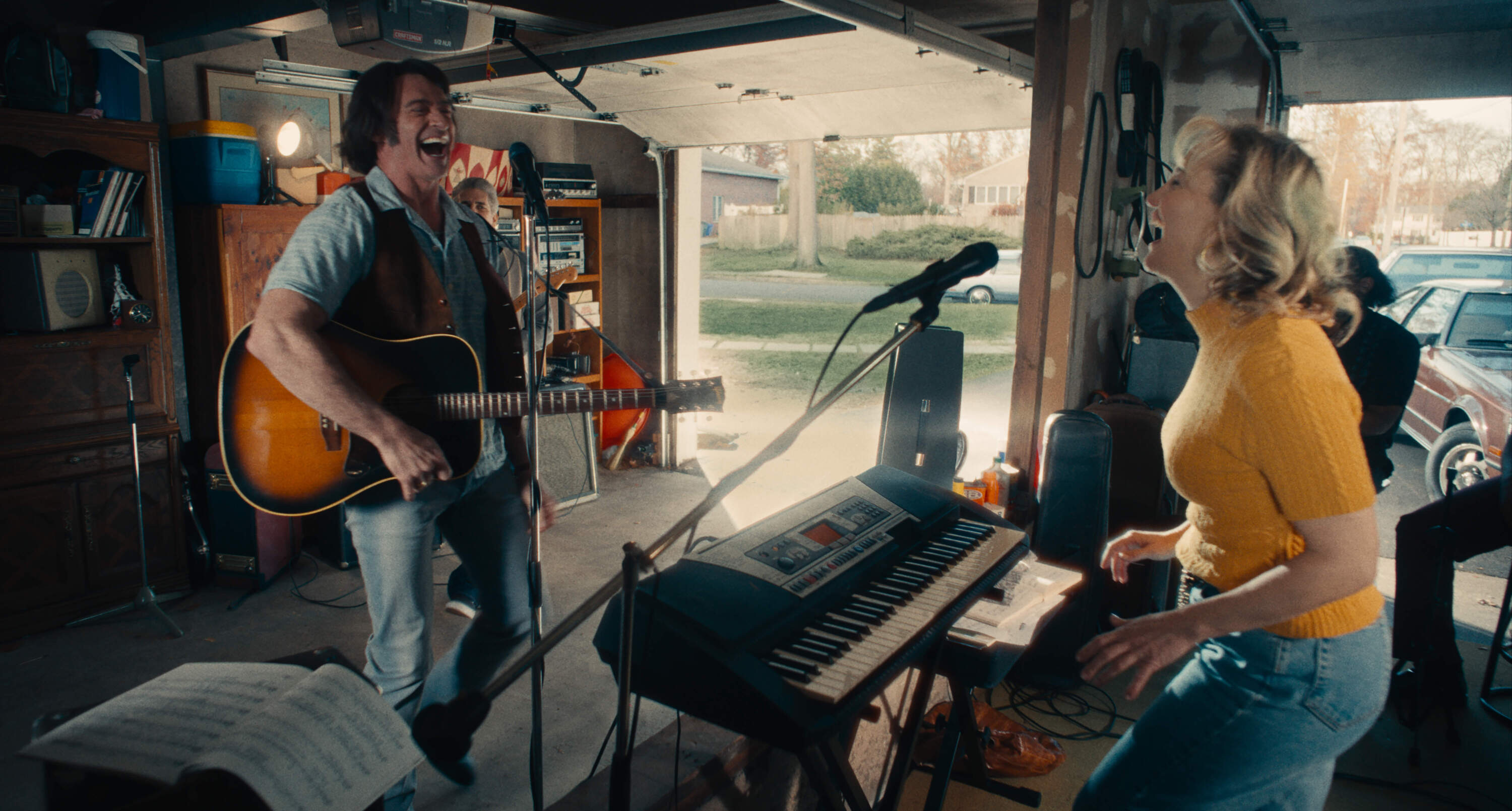 From left: Hugh Jackman and Kate Hudson in director Craig Brewer's "Song Sung Blue." (Courtesy Focus Features)
