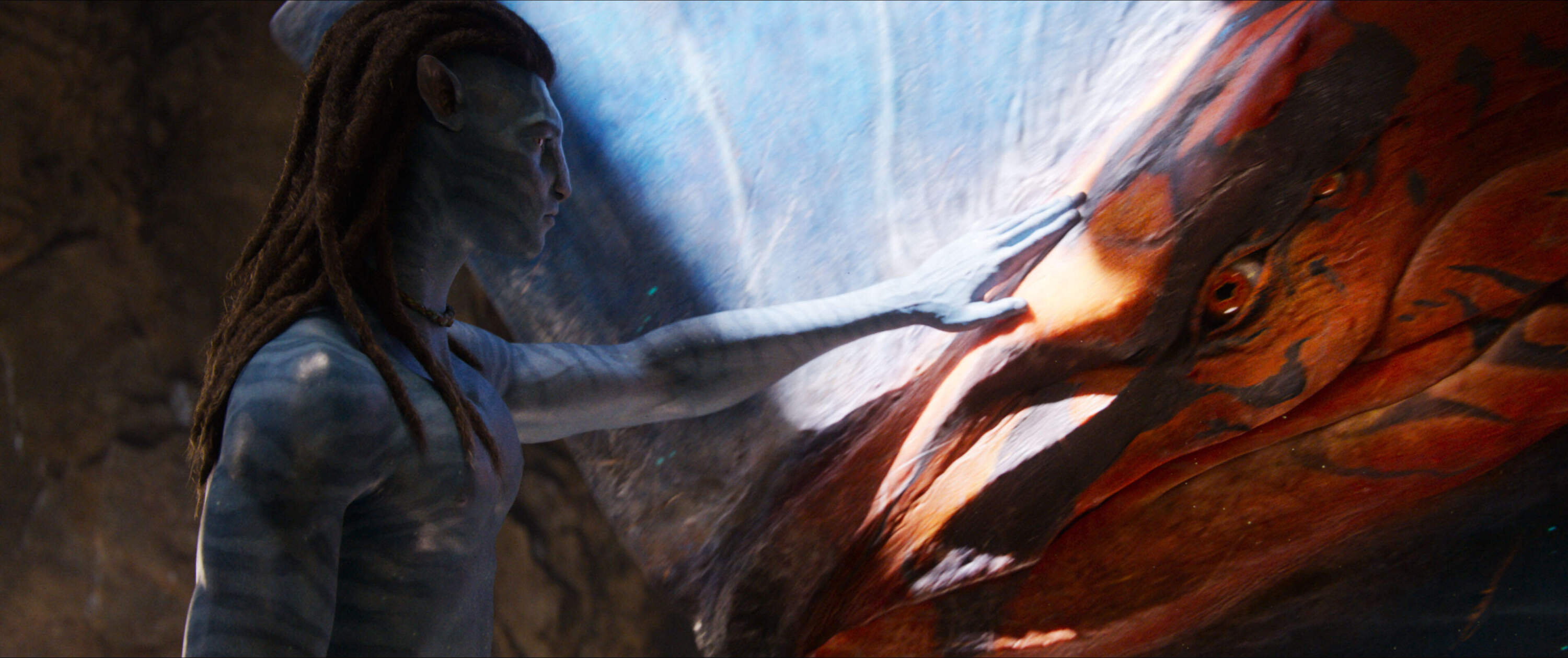 Jake Sully (Sam Worthington) in "Avatar: Fire and Ash." (Courtesy 20th Century Studios)