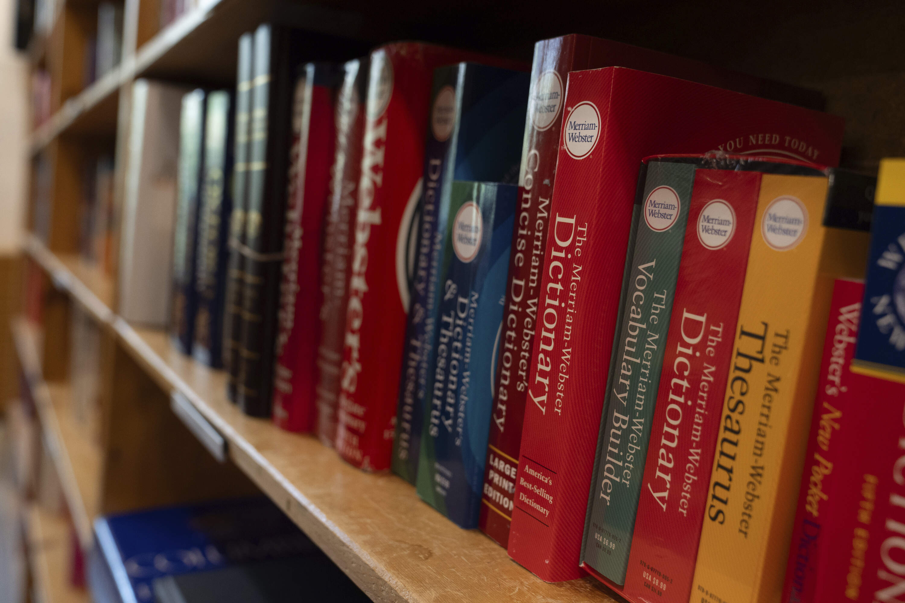 Dictionaries are displayed for sale at Powell's Books on Thursday, Sept. 18, 2025, in Portland, Oregon. (Jenny Kane/AP)