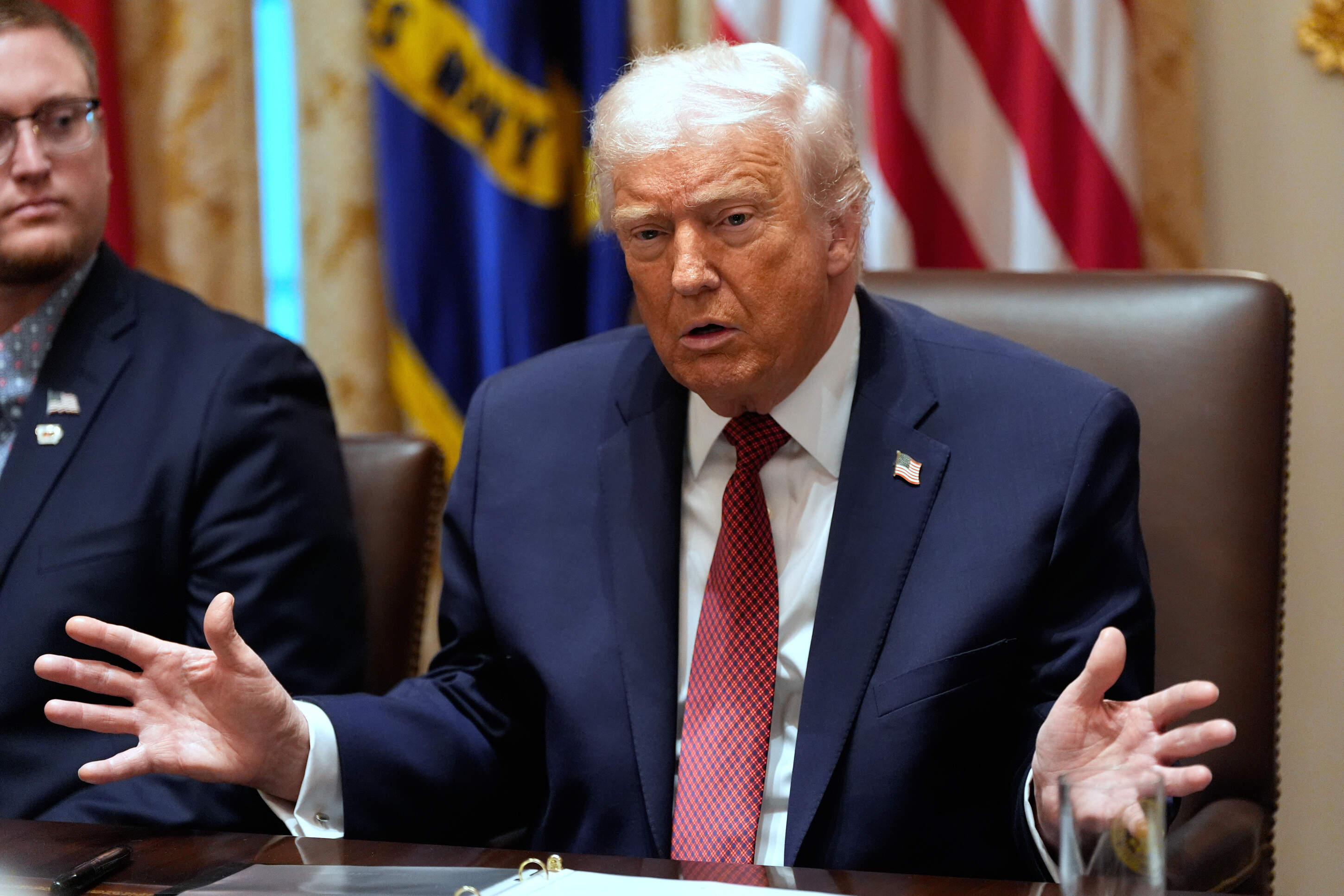 President Donald Trump speaks during a roundtable on farm subsidies in the Cabinet Room of the White House, Monday, Dec. 8, 2025, in Washington. (Alex Brandon/AP)