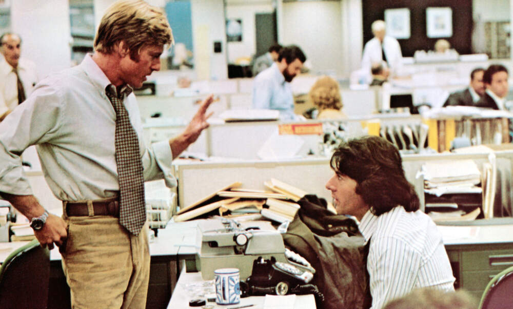 From left, Robert Redford and Dustin Hoffman in "All the President's Men." (Courtesy the Brattle Theatre)