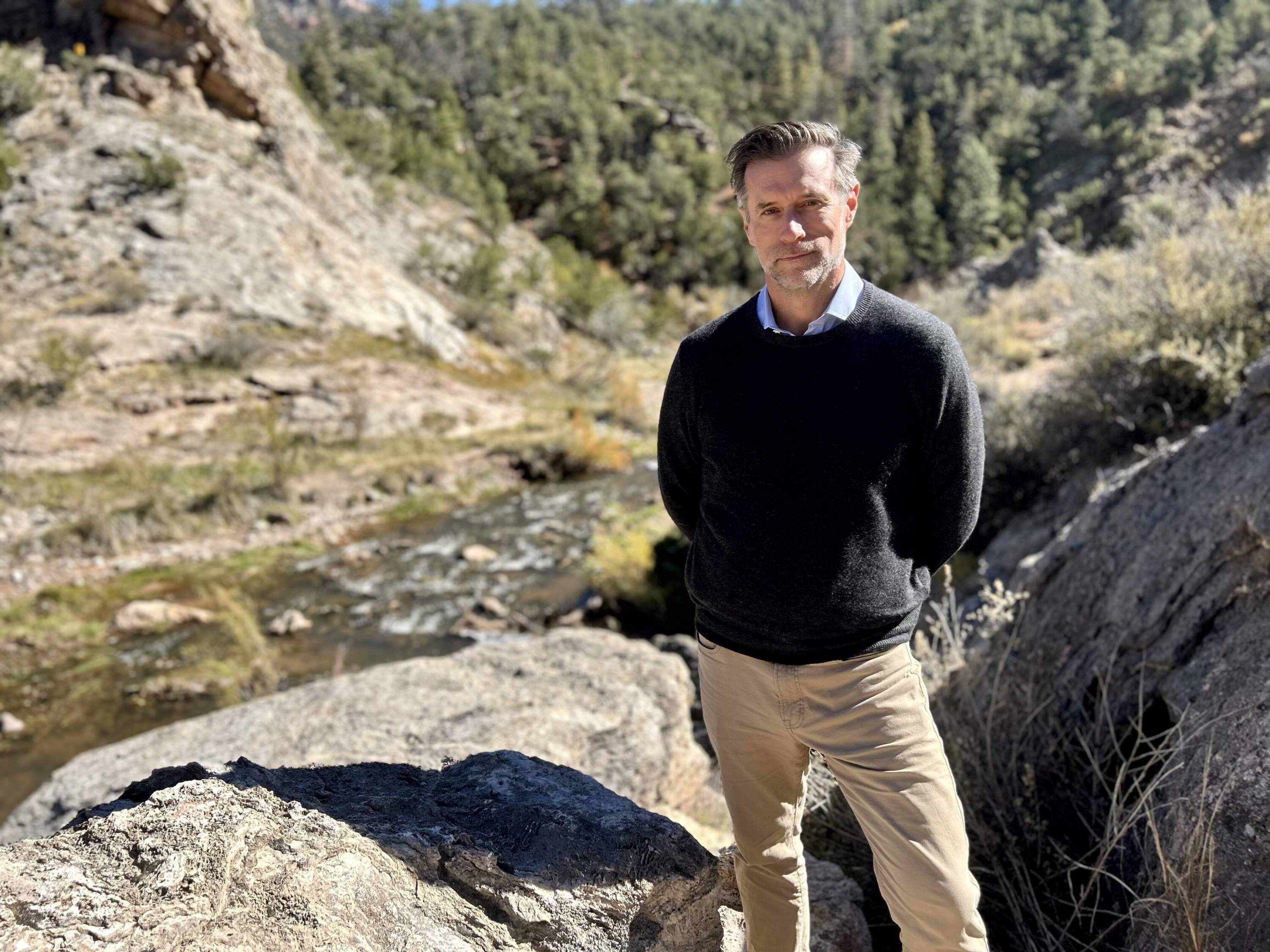 Josh Prueher is CEO of XGS Energy. The company is developing a geothermal plant in New Mexico. (Peter O'Dowd/Here & Now)