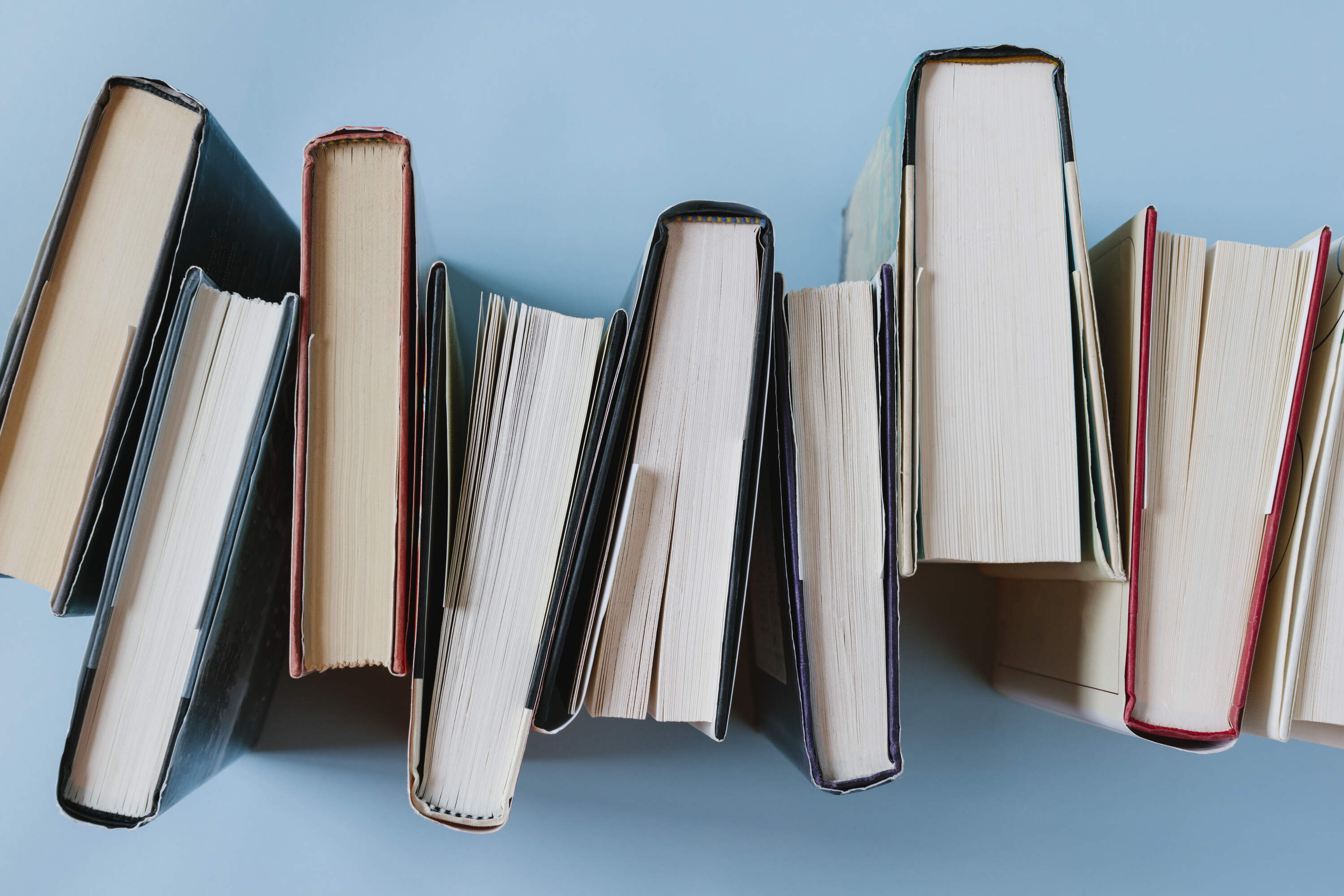Arrangement of hardback books. (Mint Images/Getty Images)