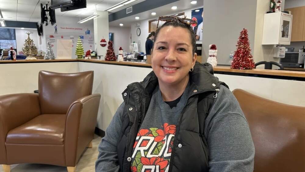 Audrey Marano came from Cranston to give blood at the Rhode Island Blood Center on Tuesday. (Isabella Jibilian/Ocean State Media)