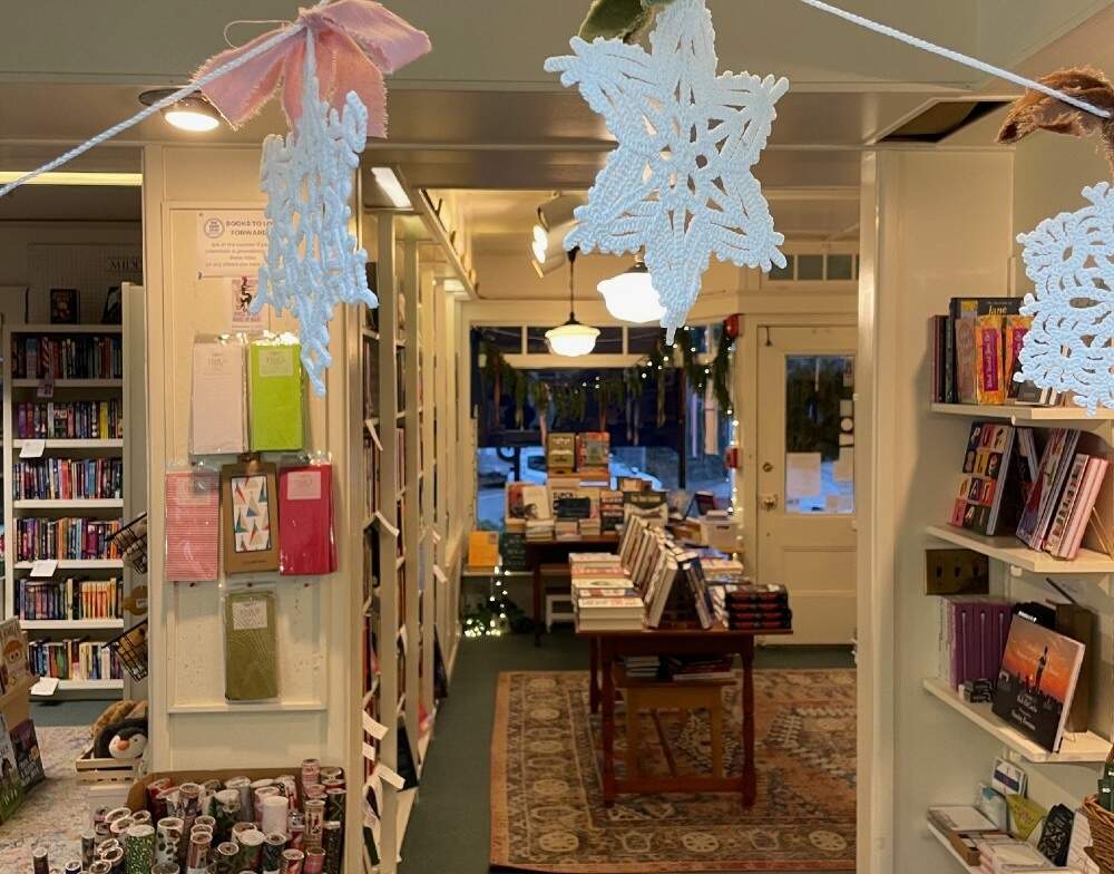 The Bookshop of Beverly Farms, decorated for the holidays, 2025. (Courtesy Hannah Harlow)