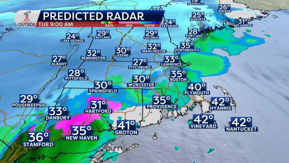 Forecasted temperatures for Tuesday, Dec. 2, 2025. (Danielle Noyes/1DegreeOutside)