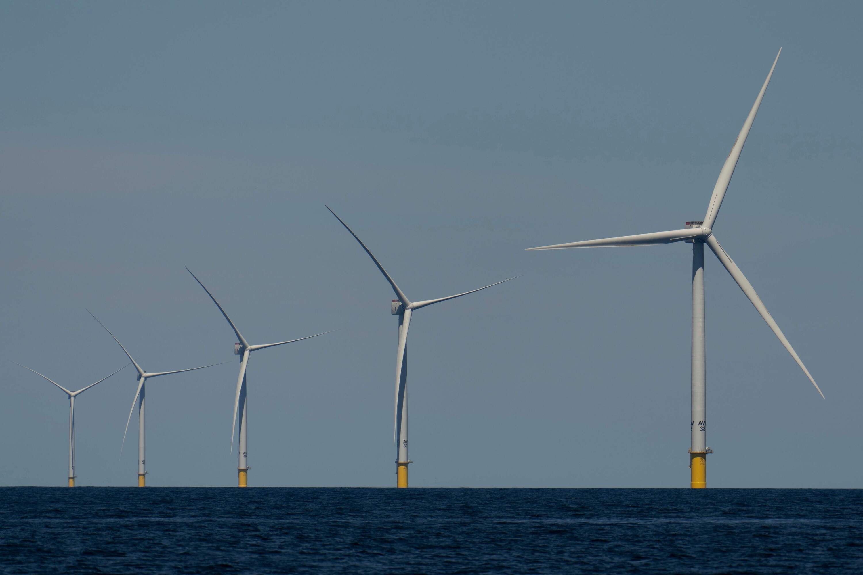 Wind turbines operate at Vineyard Wind 1 offshore wind farm off the coast of Massachusetts on July 19. (Carolyn Kaster/AP file photo)