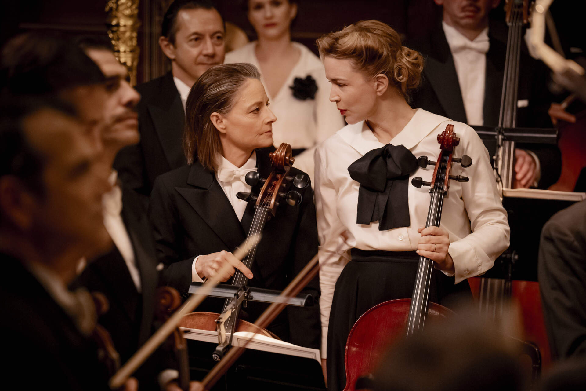 Jodie Foster as Lilian Steiner and Virginie Efira as Paula Cohen-Solal in "A Private Life." (Courtesy Jérôme Prébois/Sony Pictures Classics)