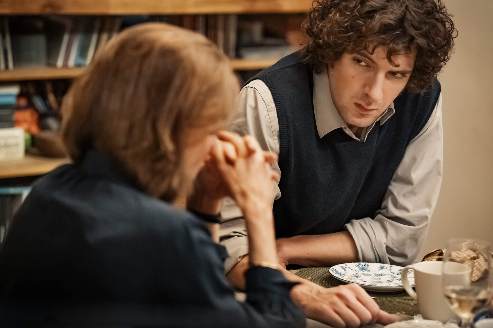 Jodie Foster as Lilian Steiner and Vincent Lacoste as Julien Haddad-Park in "A Private Life." (Courtesy Jérôme Prébois/Sony Pictures Classics)