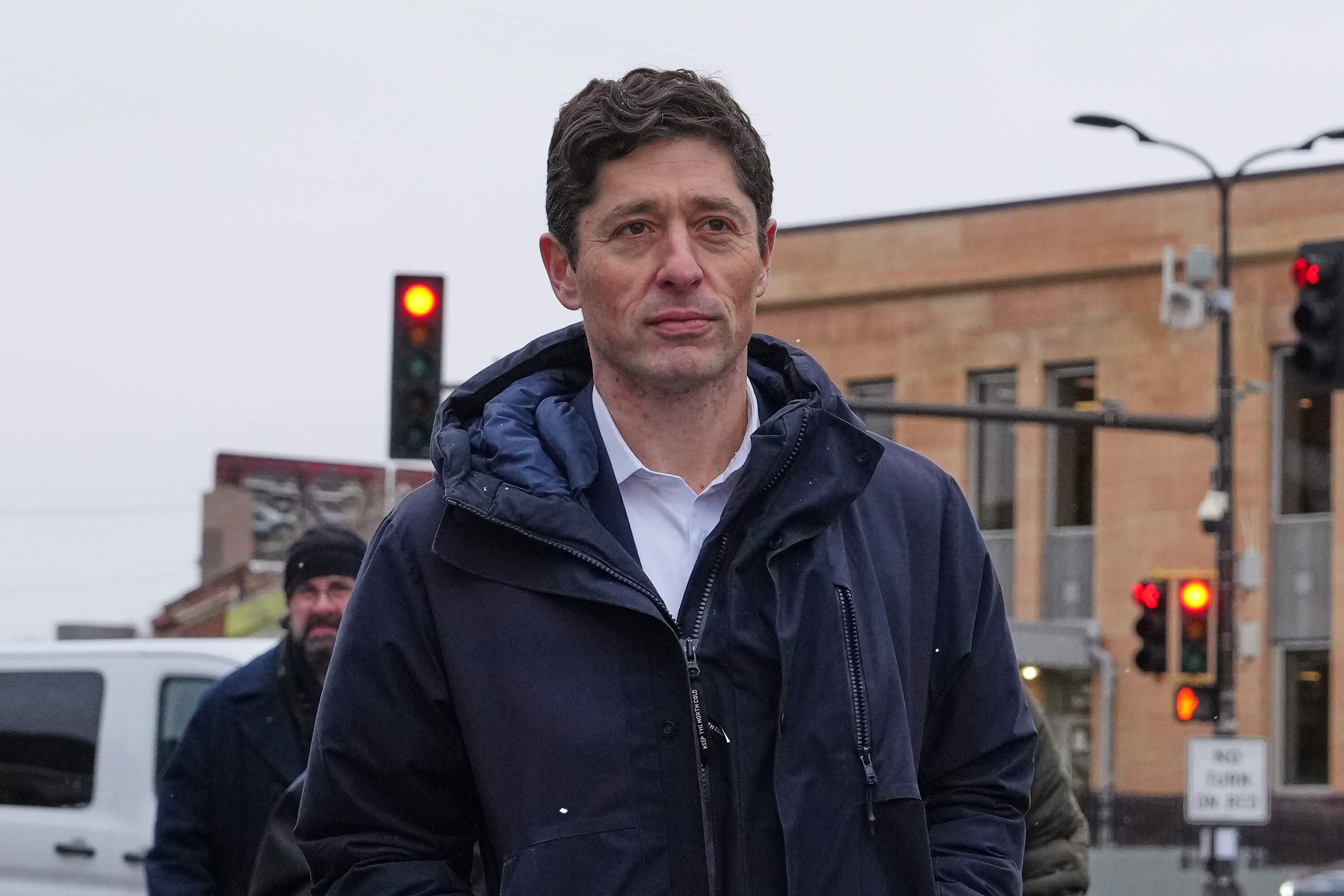 Minneapolis Mayor Jacob Frey is seen Friday, Jan. 16, 2026, in Minneapolis. (Adam Gray/AP)