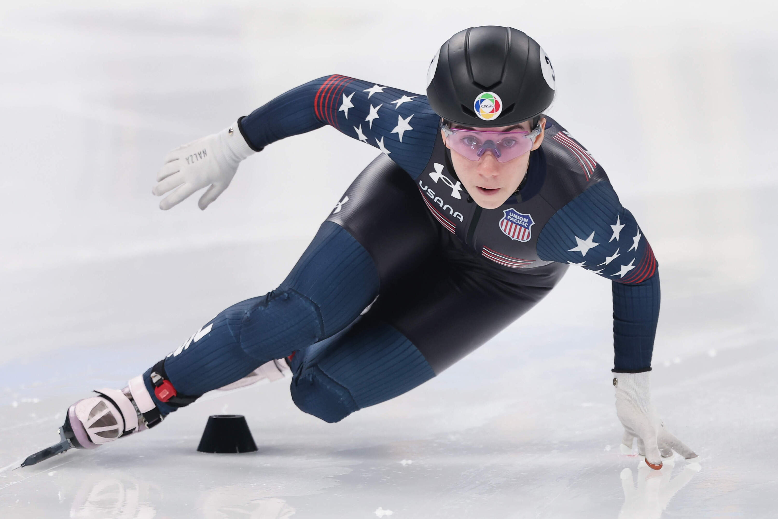 Julie Letai of United States competes in the ISU World Short Track Speed Skating Championships on March 16, 2025 in Beijing, China. (Lintao Zhang/International Skating Union via Getty Images)