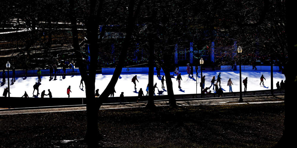 People skate at Frog Pond on Dec. 22, 2025. (David L. Ryan/The Boston Globe via Getty Images)