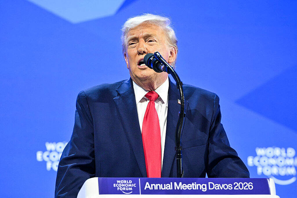 President Donald Trump delivers a special address during the World Economic Forum (WEF) annual meeting in Davos on January 21, 2026. (Mandel Ngan/AFP via Getty Images)
