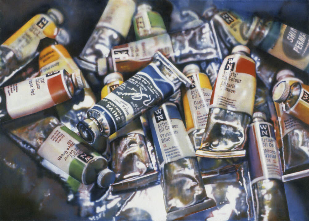 A detailed view of Audrey Flack's "Shiva Blue" (1972–73). (Courtesy Louis K. Meisel Gallery)