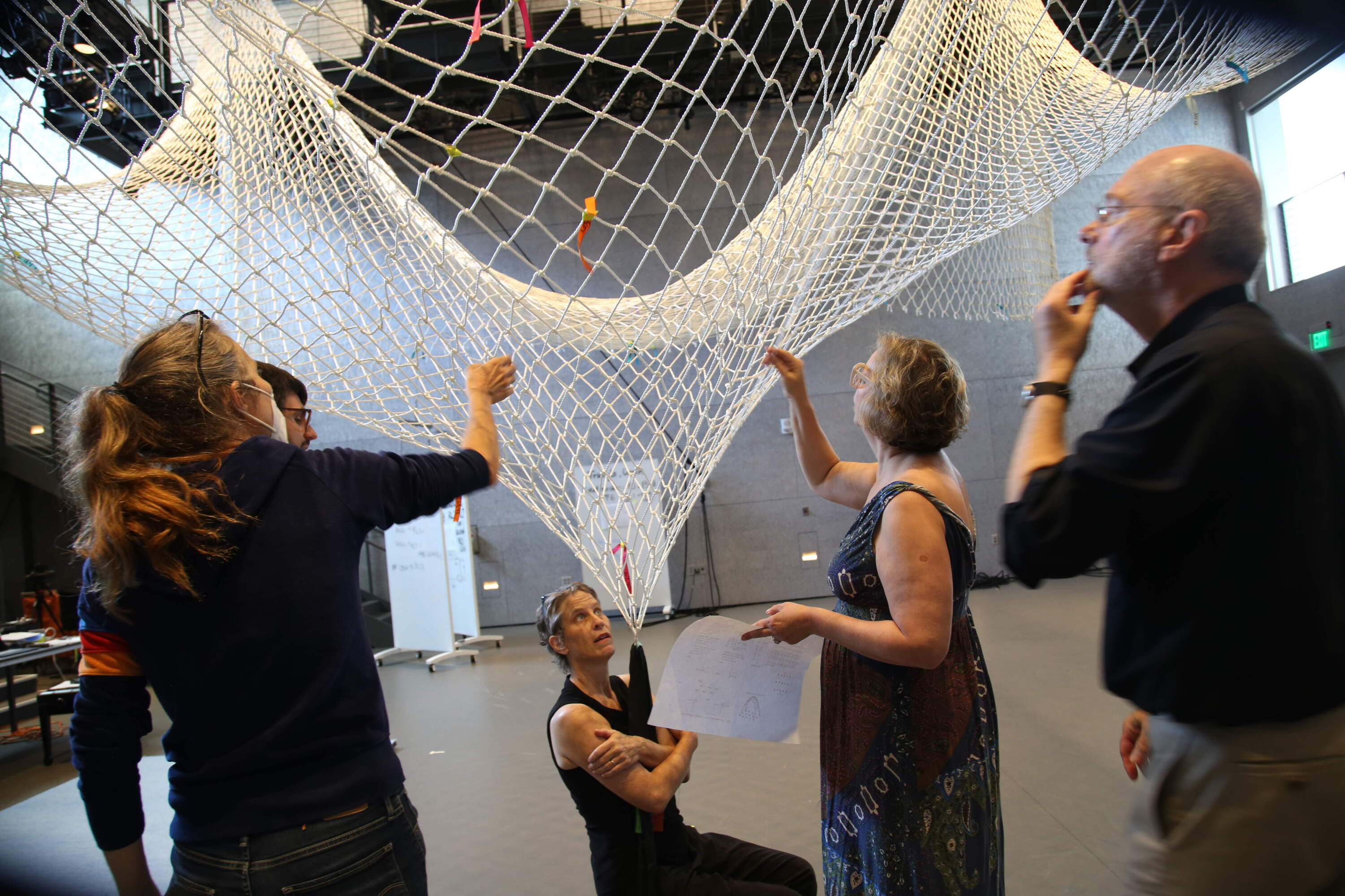“Noli Timere” stemmed from “Net tOpologies and Dance Explorations” (NODES), a research initiative funded by Princeton University and creativeX, and led by Rebecca Lazier, Sigrid Adriaenssens, and Janet Echelman. (Courtesy Jessie Wayburn)