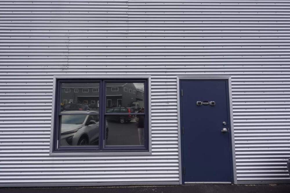 Kinonik has been operating and screening films out of this space, located near Sprague Energy Company's Cassidy Point terminal in Portland. (Tulley Hescock/Maine Public)