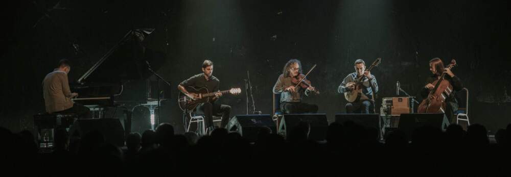Martin Hayes and the Common Ground Ensemble onstage. (Courtesy Adrian O'Connell)