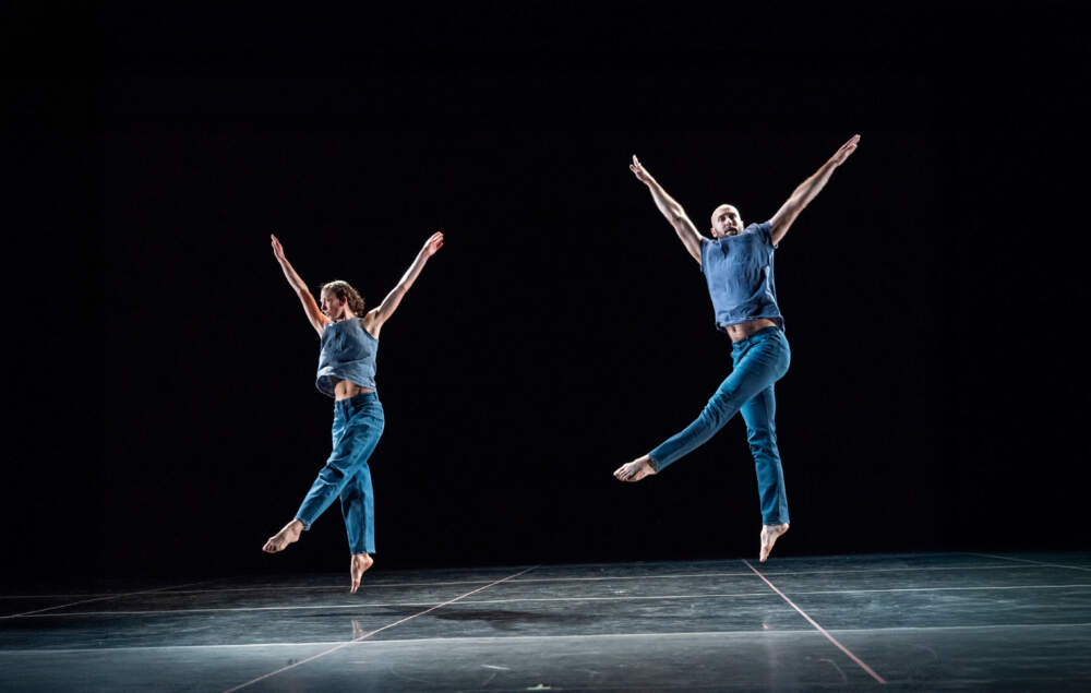 Dancers with Trisha Brown Dance Company onstage at the Joyce Theatre in New York. (Courtesy Stephanie Berger)