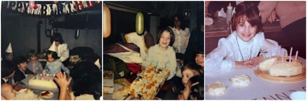 The author celebrating her birthday over the years as a child. (Courtesy Jennifer Serafyn)