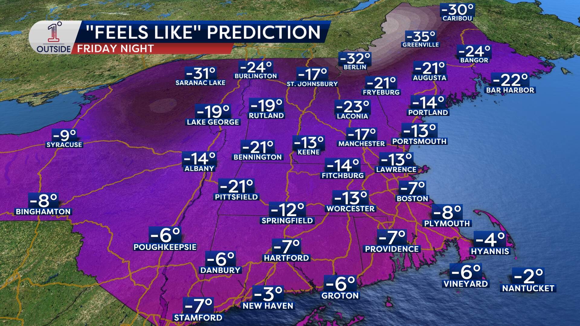 Bitter cold moves into the region on Friday. (Danielle Noyes/1DegreeOutside)