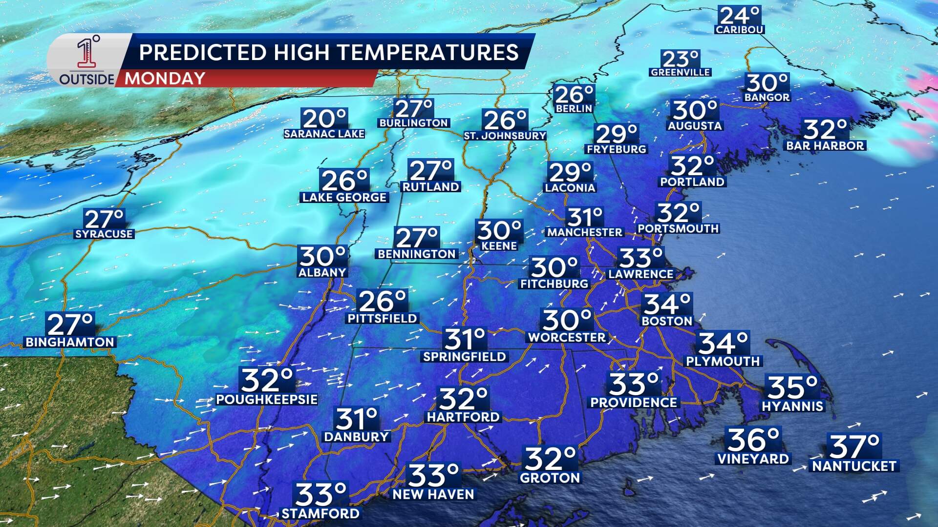 After the storms, a blast of arctic air settles into the region Monday night. (Danielle Noyes/1DegreeOutside)