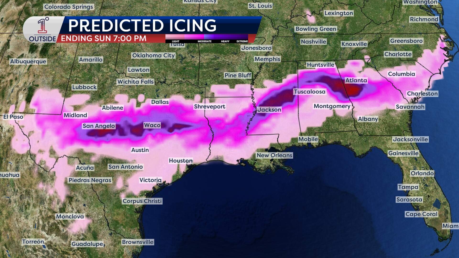 Severe icing is expected across the southern U.S. (Danielle Noyes/1DegreeOutside)