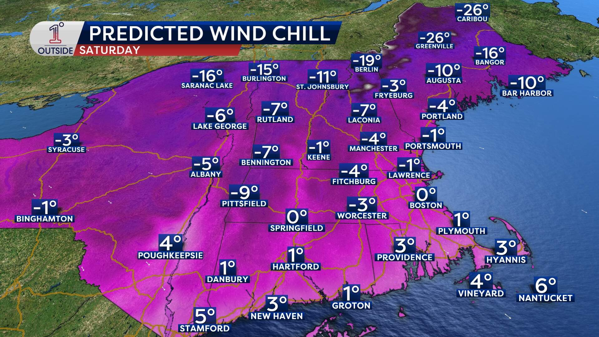 Wind chills make the air feel subzero in parts of New England this weekend. (Danielle Noyes/1DegreeOutside)