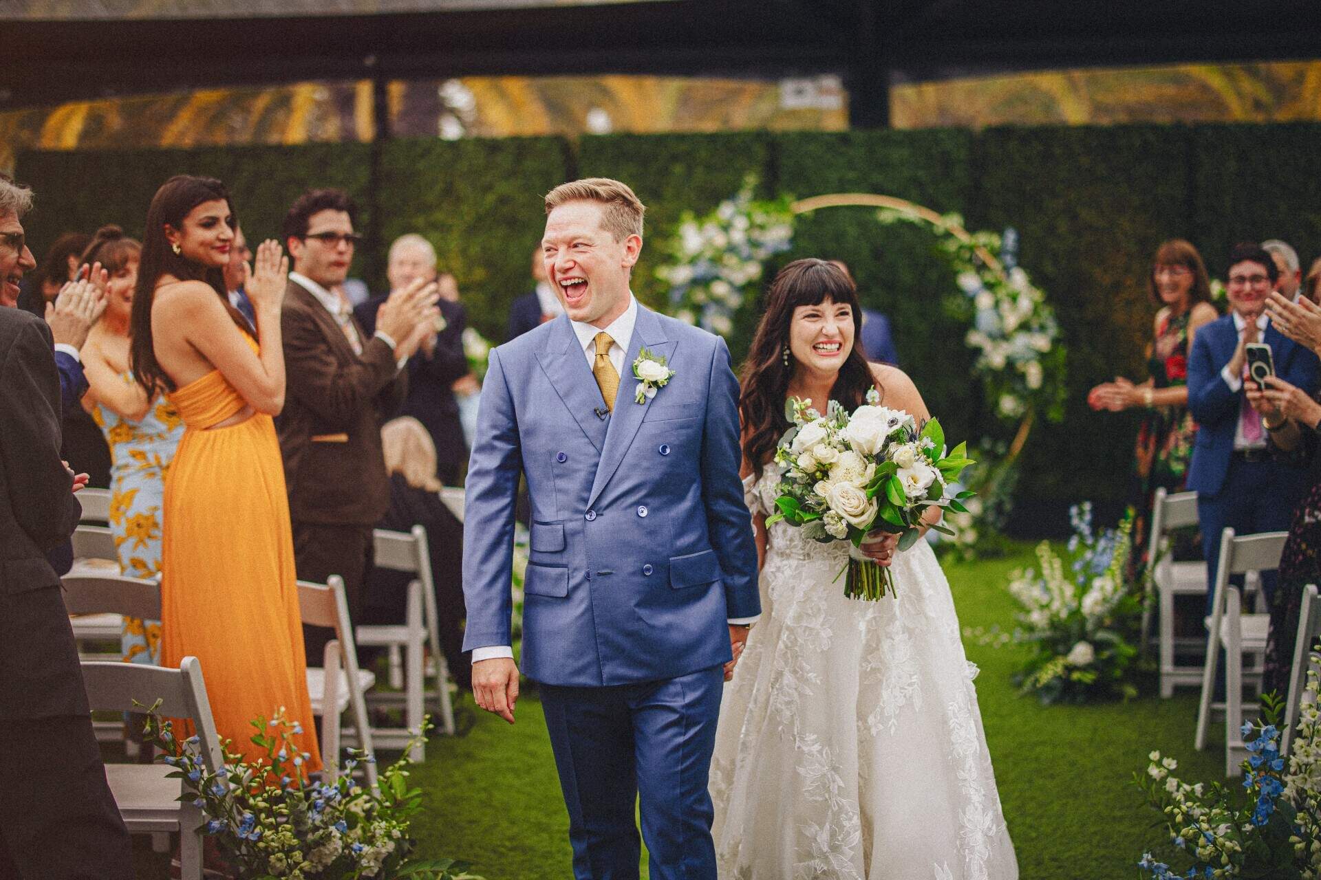 John Blakeslee and Allison Raskin host the podcast "Starter Marriage." (Courtesy of Allison Raskin and John Blakeslee)